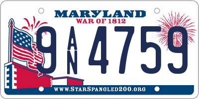 MD license plate 9AN4759