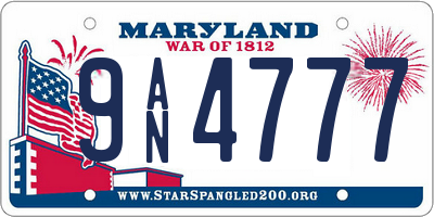 MD license plate 9AN4777