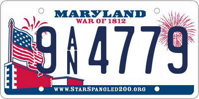 MD license plate 9AN4779