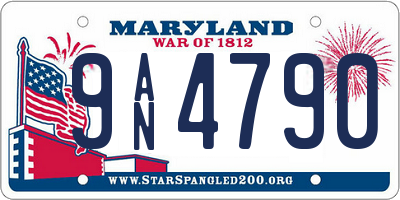 MD license plate 9AN4790
