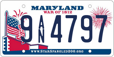 MD license plate 9AN4797