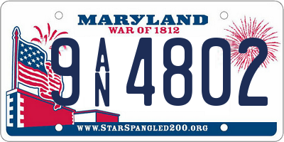 MD license plate 9AN4802