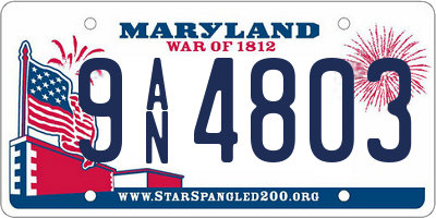 MD license plate 9AN4803