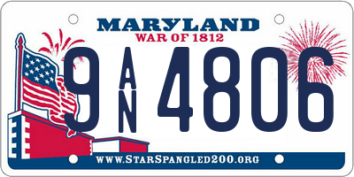 MD license plate 9AN4806