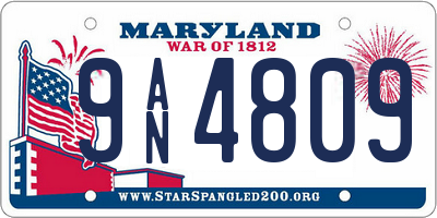 MD license plate 9AN4809