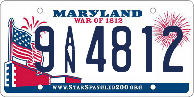 MD license plate 9AN4812