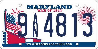 MD license plate 9AN4813