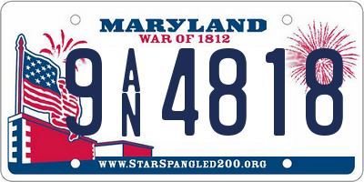 MD license plate 9AN4818