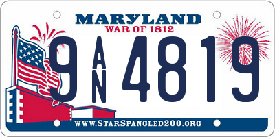 MD license plate 9AN4819