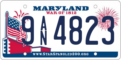 MD license plate 9AN4823
