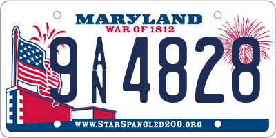 MD license plate 9AN4828