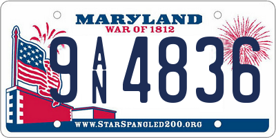 MD license plate 9AN4836
