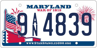 MD license plate 9AN4839