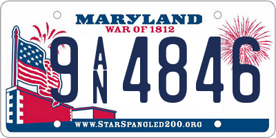MD license plate 9AN4846