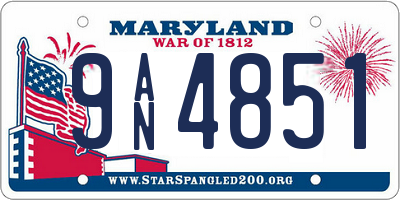 MD license plate 9AN4851