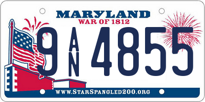 MD license plate 9AN4855
