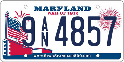 MD license plate 9AN4857