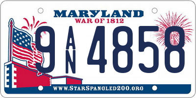 MD license plate 9AN4858