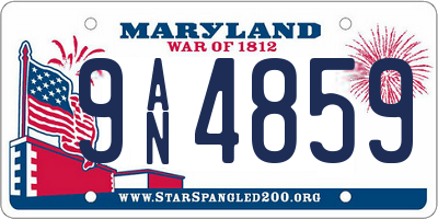 MD license plate 9AN4859