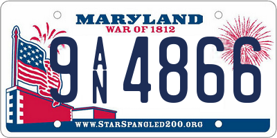MD license plate 9AN4866