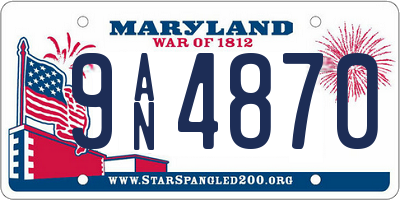 MD license plate 9AN4870
