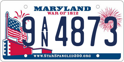 MD license plate 9AN4873