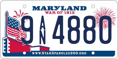 MD license plate 9AN4880
