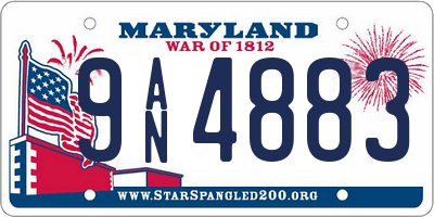 MD license plate 9AN4883