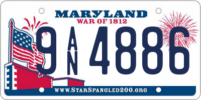 MD license plate 9AN4886