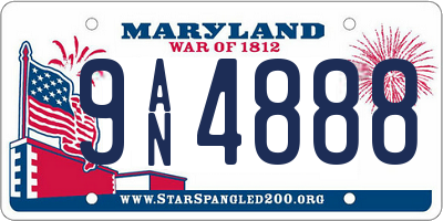 MD license plate 9AN4888