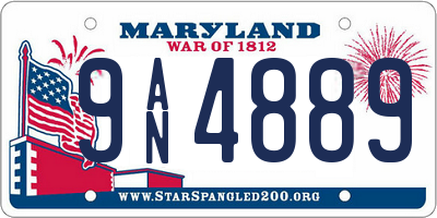 MD license plate 9AN4889
