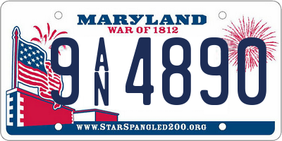 MD license plate 9AN4890