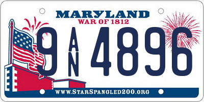 MD license plate 9AN4896