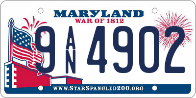 MD license plate 9AN4902