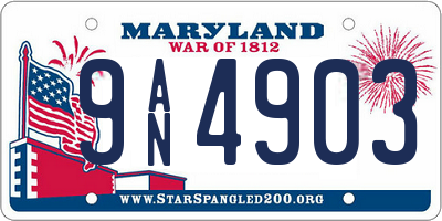 MD license plate 9AN4903