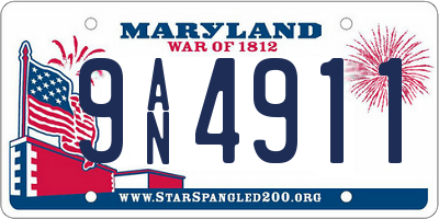 MD license plate 9AN4911