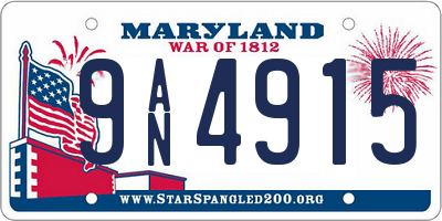 MD license plate 9AN4915