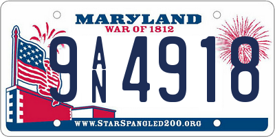 MD license plate 9AN4918