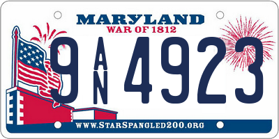 MD license plate 9AN4923