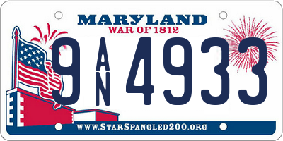 MD license plate 9AN4933
