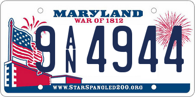 MD license plate 9AN4944