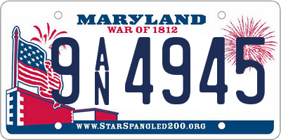 MD license plate 9AN4945