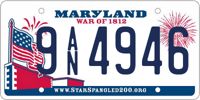 MD license plate 9AN4946
