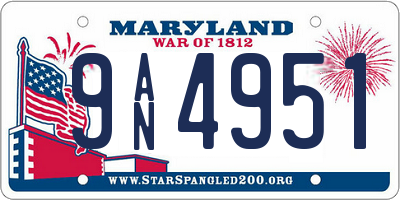 MD license plate 9AN4951