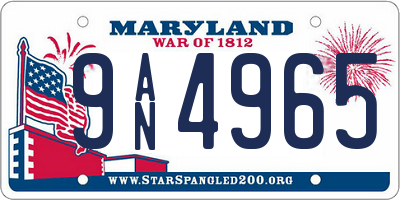 MD license plate 9AN4965