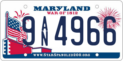 MD license plate 9AN4966