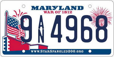 MD license plate 9AN4968