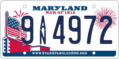 MD license plate 9AN4972