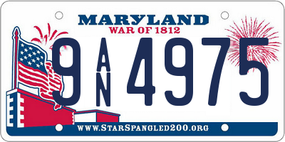 MD license plate 9AN4975