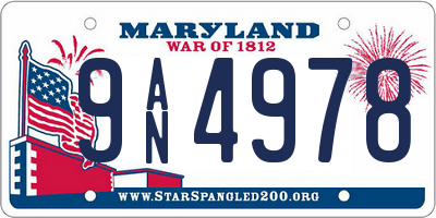 MD license plate 9AN4978